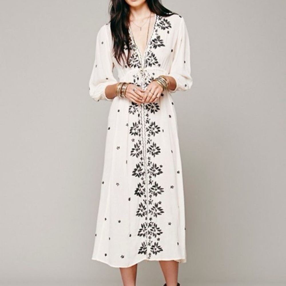black + white free people embroidered fable dress : )